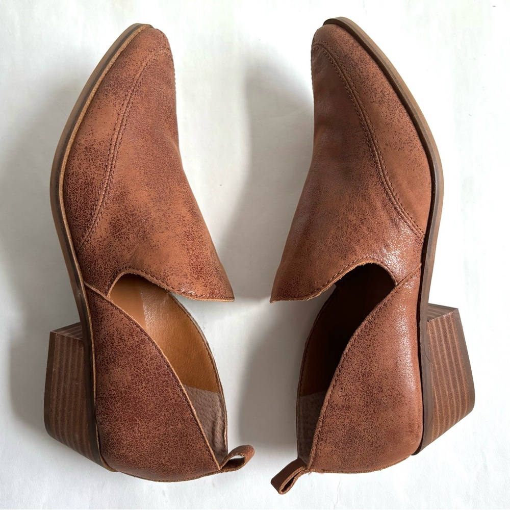Lucky Brand Mahzan Loafer Slip On Leather Booties Toffee Color Brown Size 9 - Picture 8 of 17